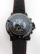 A Aquanautic automatic men's watch black customised. Set with approximately 0.76 carats of round