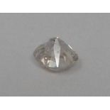 A Cushion shape loose old mine diamond, tinted SI, approx 0.54 cts