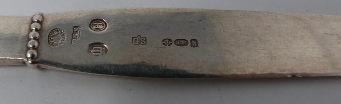 A Georg Jensen silver knife and fork set, full Danish hallmarked and makers mark for Georg - Image 4 of 5