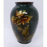 P.A.W. Paul and Anna Wranitzky floral poppy vase, 752, three initials PAW stamped to base.