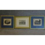 Three various framed and glazed prints. 34x32cm