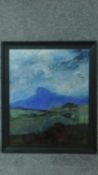 A framed oil on board, expressionist landscape study. 58x68cm
