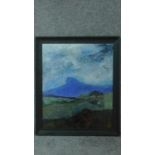 A framed oil on board, expressionist landscape study. 58x68cm