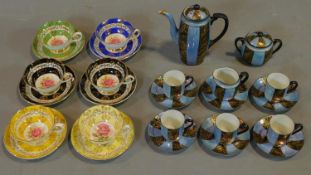 A set of six Royal Grafton tea cups and saucers and a Noritake coffee set.