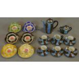 A set of six Royal Grafton tea cups and saucers and a Noritake coffee set.