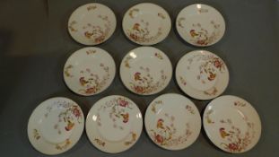 A set of 19th century floral decorated plates. 23x23cm