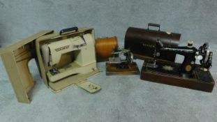 Three miscellaneous sewing machines.