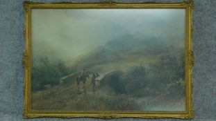 A 19th century framed and glazed watercolour, Dartmoor scene, signed D. H. McKewan, 1873, label