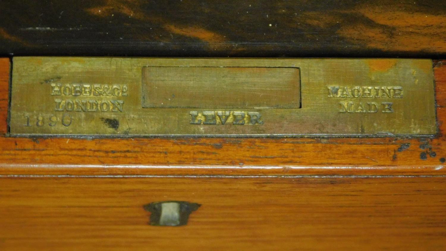 An early 19th century teak brass bound two section military campaign chest with brass inset - Image 10 of 14