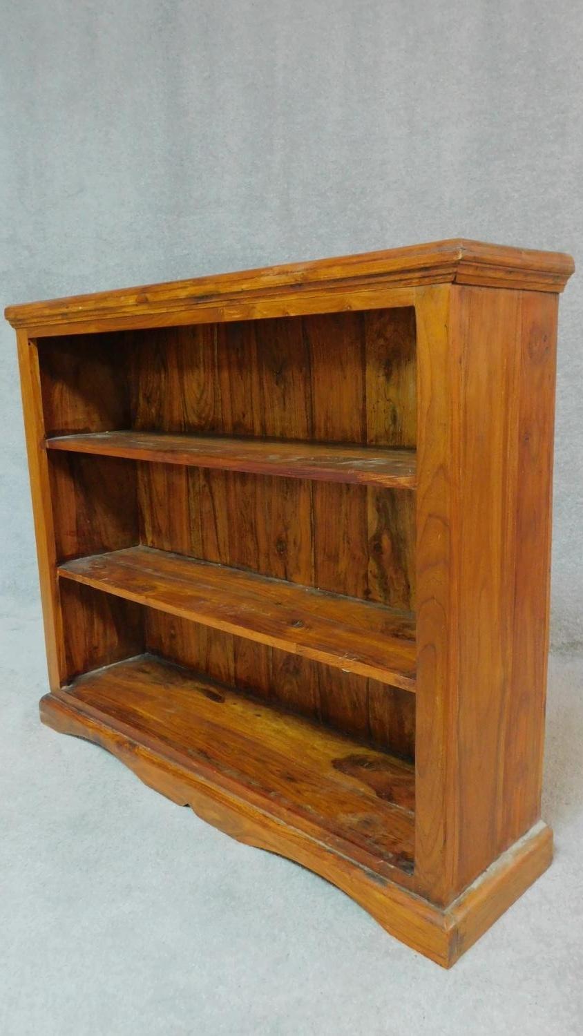 A teak open bookcase on plinth base. H.90 W.106 D.28cm - Image 3 of 6