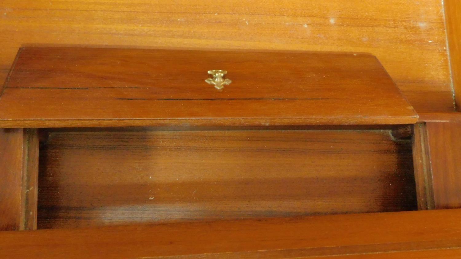 An early 19th century teak brass bound two section military campaign chest with brass inset - Image 8 of 14