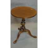 A 19th century mahogany circular occasional table on tripod cabriole base. H.56cm