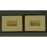 A pair of 19th century hunting prints. 25x20cm (largest)