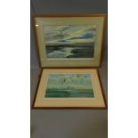 Two framed and glazed Peter Scott prints, each signed by Peter Scott. 83x66cm