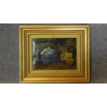 A gilt framed late 19th century oil on canvas, still life. 39x47cm