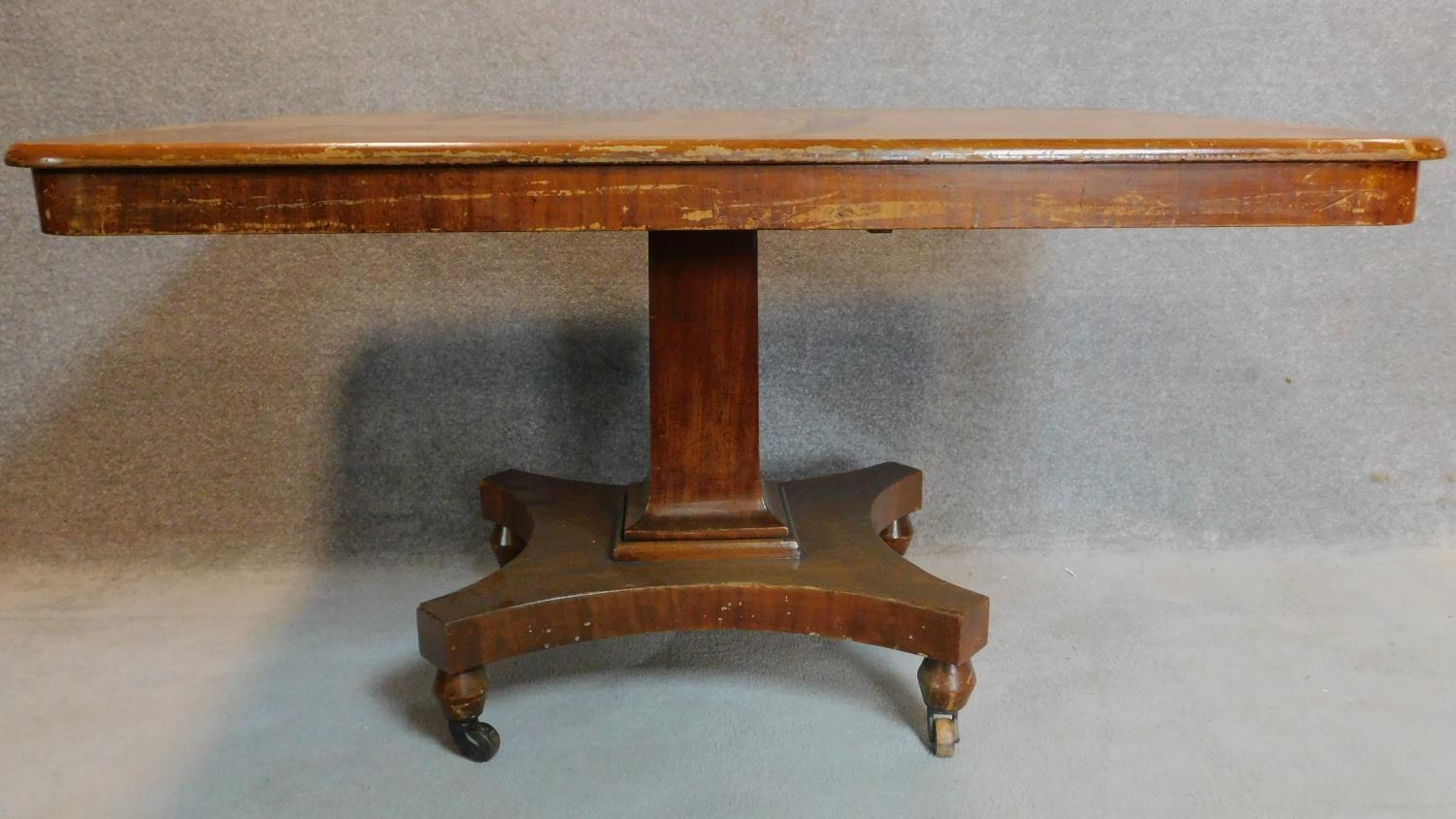 A Victorian mahogany tilt top breakfast table on platform base H.76 W.137 D.104cm - Image 2 of 6
