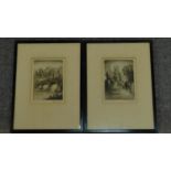 Two framed and glazed etchings, each signed by the artist. 40x30cm