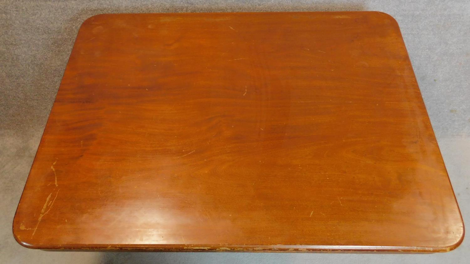 A Victorian mahogany tilt top breakfast table on platform base H.76 W.137 D.104cm - Image 3 of 6