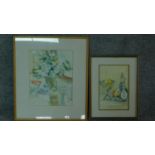 Two framed and glazed watercolours, still life. 56x49cm (largest)