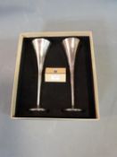 A pair of silver plated Links of London Champagne flutes in box, with authenticity card. Stamped