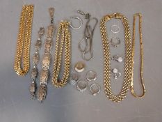 An assortment of jewellery including silver and Chamilia rings