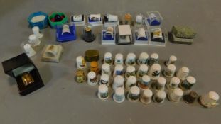 An extensive collection of thimbles.