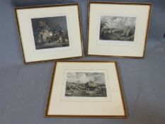 Three hand coloured antique engravings, J Linnell, Pinxt (1792-1882) "Labour" J Cousen, Sculpt, 19 H