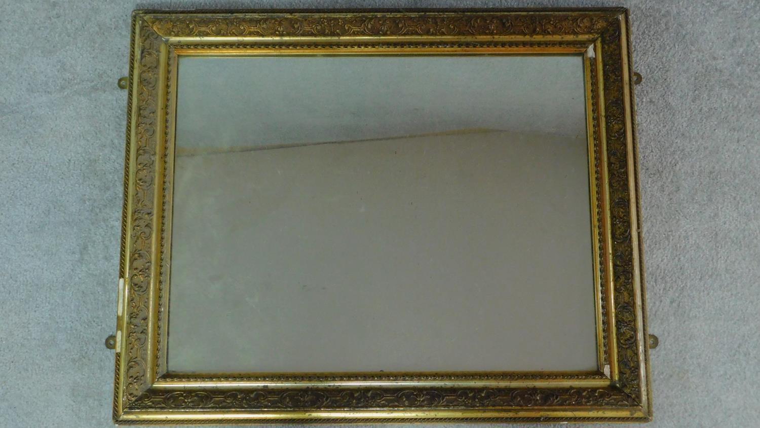 A late 19th century gilt framed wall mirror. 63x82cm