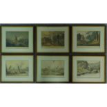 A set of six 19th century oak framed and glazed sporting prints after Henry Alken. 44x36cm