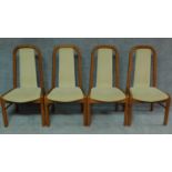 A set of four Benny Linden teak framed dining chairs. H.102cm