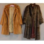 Two medium sized mink fur coats. (in good original condition)