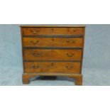 A Georgian mahogany chest of four long drawers. H.82 W.84 D.44cm