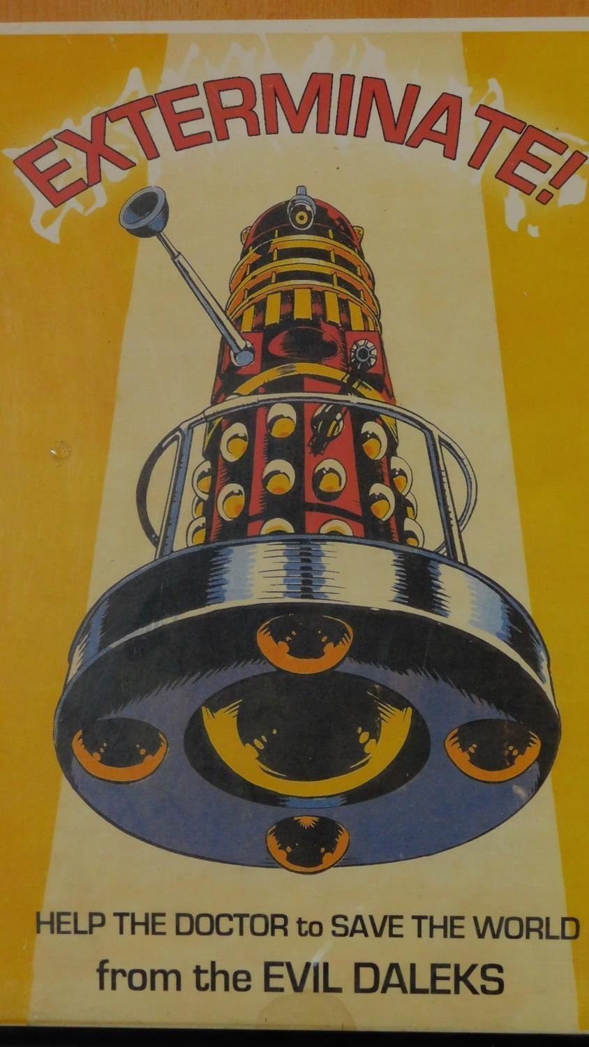 An original Doctor Who poster issuing a clear warning to all about the evil of the daleks. 51x41cm - Image 2 of 3