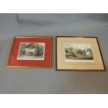 Two antique engravings, JF Herring, Pinxt. "The Queen's Horses" - Cousen, Sculpt. 26.5 x 20.5, c.