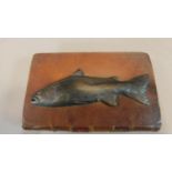 A desk paperweight in the form of Isaac Walton's the complete angler. W.14cm D.9cm