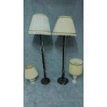 Two standard lamps and two table lamps. H.186cm