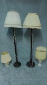 Two standard lamps and two table lamps. H.186cm