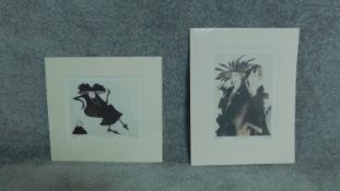 Two signed unframed Sue Macartney-Snape prints, Two Old Birds and The Wedding Guest. H.49cm W.38cm