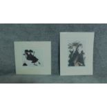 Two signed unframed Sue Macartney-Snape prints, Two Old Birds and The Wedding Guest. H.49cm W.38cm