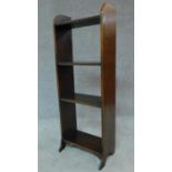 A mid 20th century set of oak floor standing open bookshelves. H.110 W.41 D.25cm