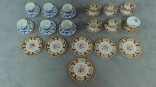 Two porcelain tea sets, one Royal Albert China and the other with an oriental blue and white