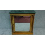 A 19th century Empire style rosewood pier cabinet, the original central plate glass flanked by