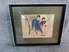 A framed and glazed watercolour study by Scottish artist Ishbel Mcwhirter, signed by the artist.