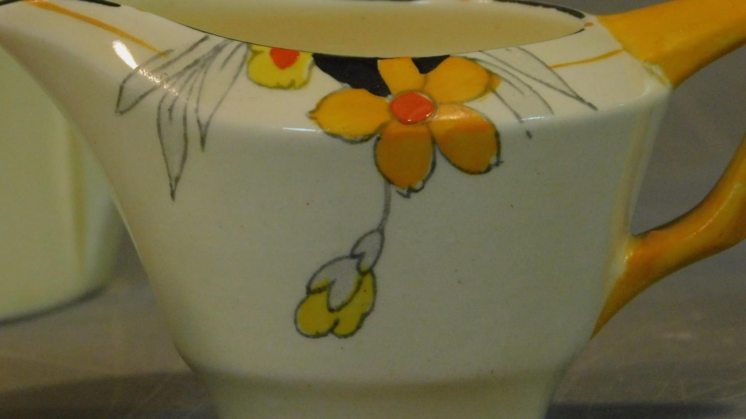 Hand painted ceramics by Clarice Cliff, Bizarre range and Crown Ducal Sunburst range. - Image 6 of 9