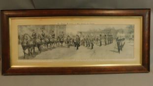 An oak framed and glazed print for the funeral of Edward Vll. H.55cm W.126cm