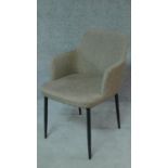 A contemporary metal framed upholstered tub office armchair. H.80cm