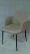 A contemporary metal framed upholstered tub office armchair. H.80cm