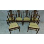 A set of six mahogany Hepplewhite style dining chairs. H.98cm