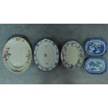 Various 19th century and later serving plates. 51x41cm (largest)