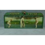A cricketing diorama, vintage advertising for Kent Ales, Stumps Tavern, Fremlin Beers, depicting a